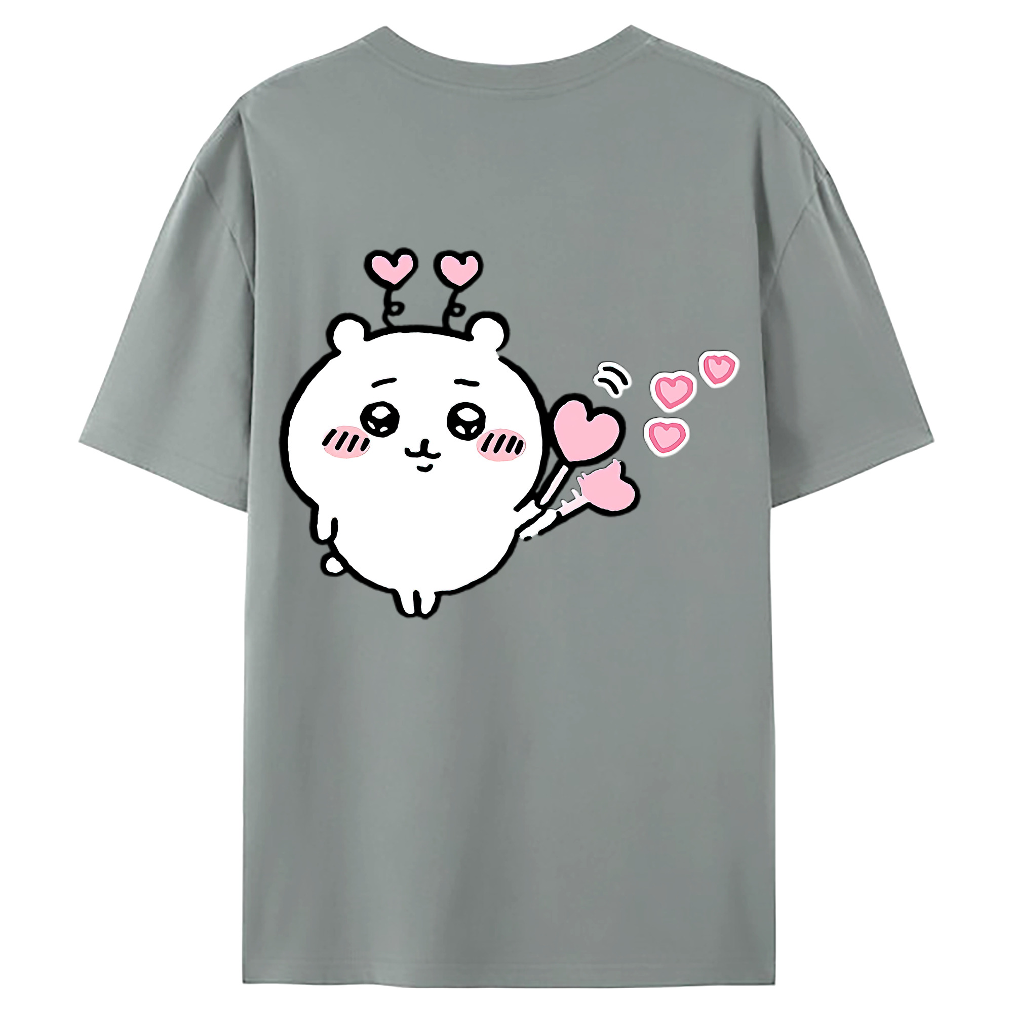 （画像用） ちいかわ ちいかわ Chii-kawa chiikawa 綿100％ メンズ半袖Tシャツ（バックプリント） 通気性